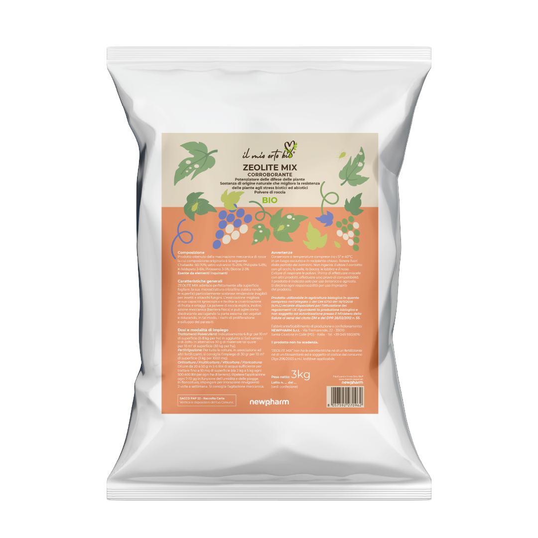 Corroborante protezione piante Newpharm Zeolite Mix Polvere di Roccia 1 kg