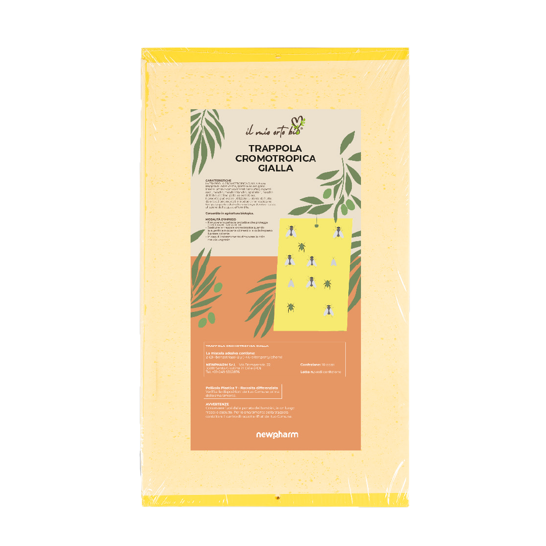 Trappola cromotropica gialla per insetti Newpharm Trappola Cromotropica 10 fogli 40x25 cm