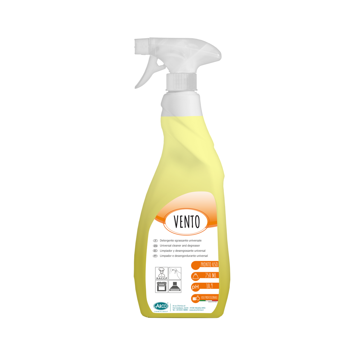 Detergente sgrassante pronto all'uso Arco Chimica Vento 750 ml