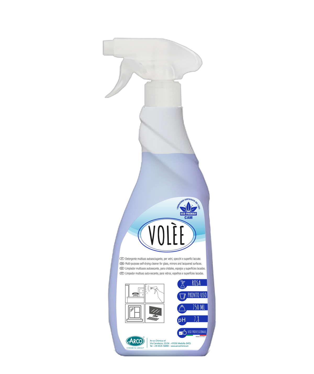 Pulitore multiuso autoasciugante Arco Chimica Volée 12x750 ml