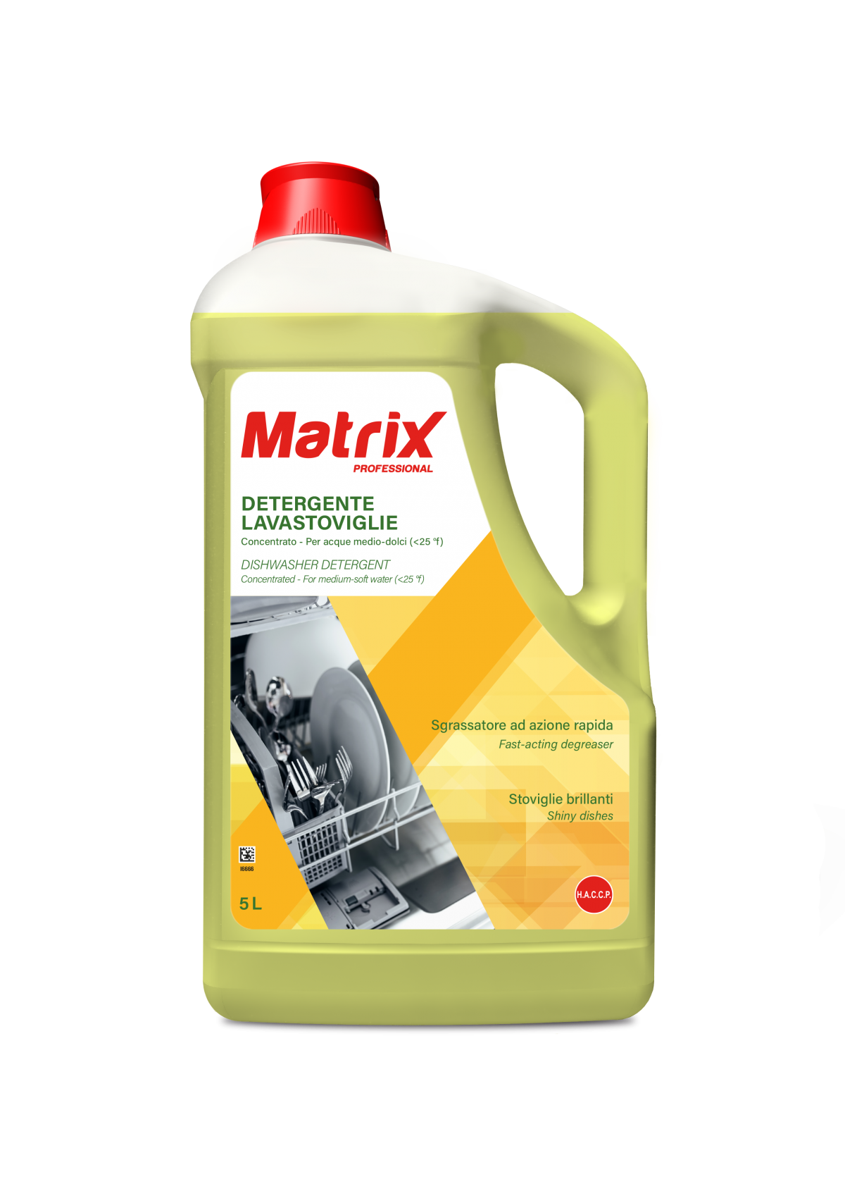 Detergente per lavastoviglie acque medio-dolci Matrix Lavastoviglie Acque Medio-Dolci 2x5 litri