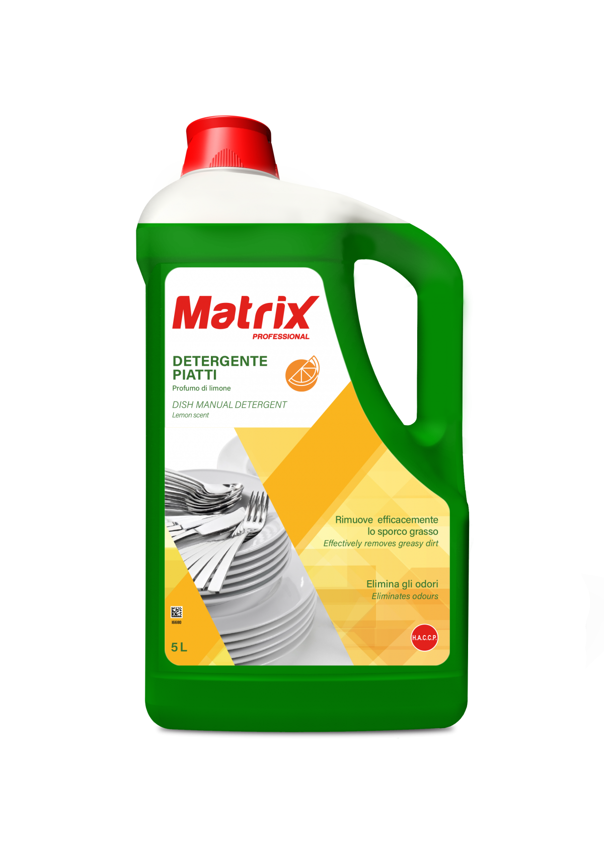 Detergente limone per lavaggio manuale piatti Matrix Professional 5 litri