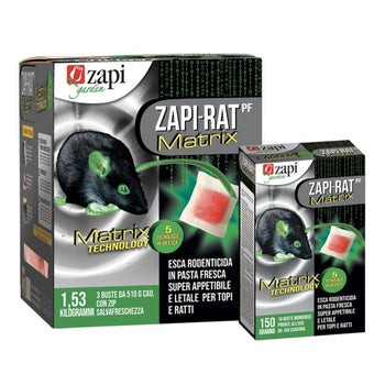 Esca rodenticida in pasta per topi e ratti Zapi-Rat Matrix Pasta 1,53 kg (3 buste)
