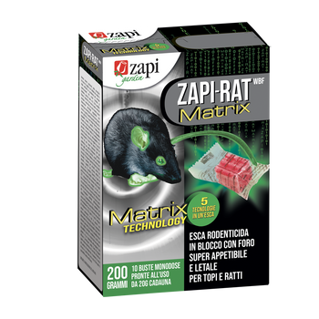 Esca rodenticida in blocchi per topi e ratti Zapi-Rat Matrix Blocco 200 g