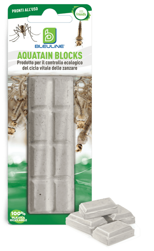 Larvicida ecologico in blocchi per zanzare Vebi Aquatain Blocks 8 blocchi da 29 g