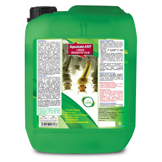 Larvicida ecologico liquido per zanzare Bleu Line Aquatain AMF 10 litri