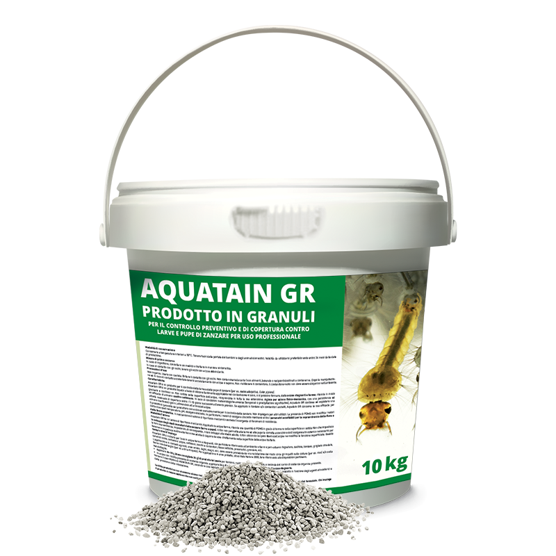 Larvicida ecologico granulare per larve e pupe di zanzara Bleu Line Aquatain GR 10 kg