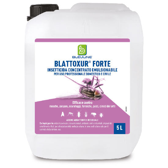 Insetticida concentrato emulsionabile per insetti volanti e striscianti Bleu Line Blattoxur Forte 5 litri