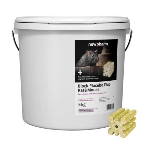 Ungiftiger Köder für Mäuse und Ratten Block Placebo Fluo 5 kg