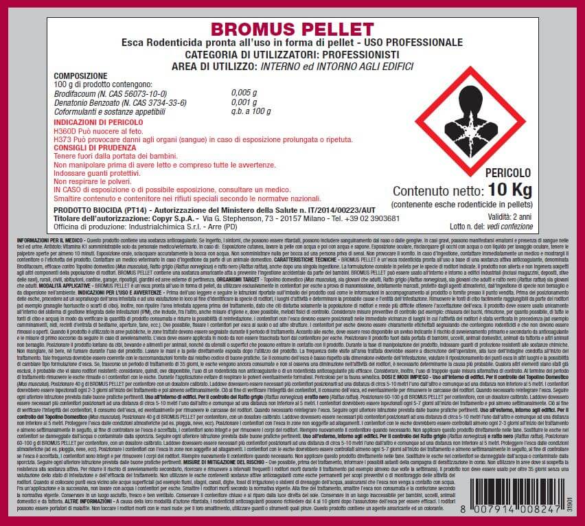 Derampizing bait for mice and rats Copyr Bromus pellet 10 kg