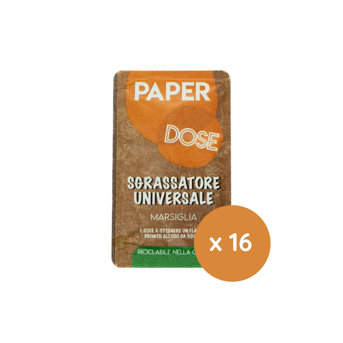 Sgrassatore universale in monodose riciclabile nella carta Arco Chimica Paper Dose Sgrassatore Universale confezione 80 monodosi da 15 ml