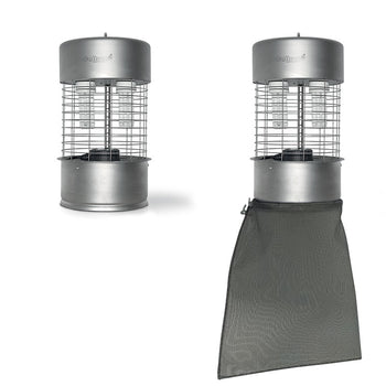Lampada UV cattura insetti in acciaio inox con ventola di aspirazione Bleu Line Cattura Black Hole Inox 2x20