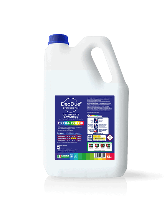 Detersivo liquido per lavatrice capi colorati Vebi DeoDue+ Professional Lavatrice Extra Color tanica 5 litri