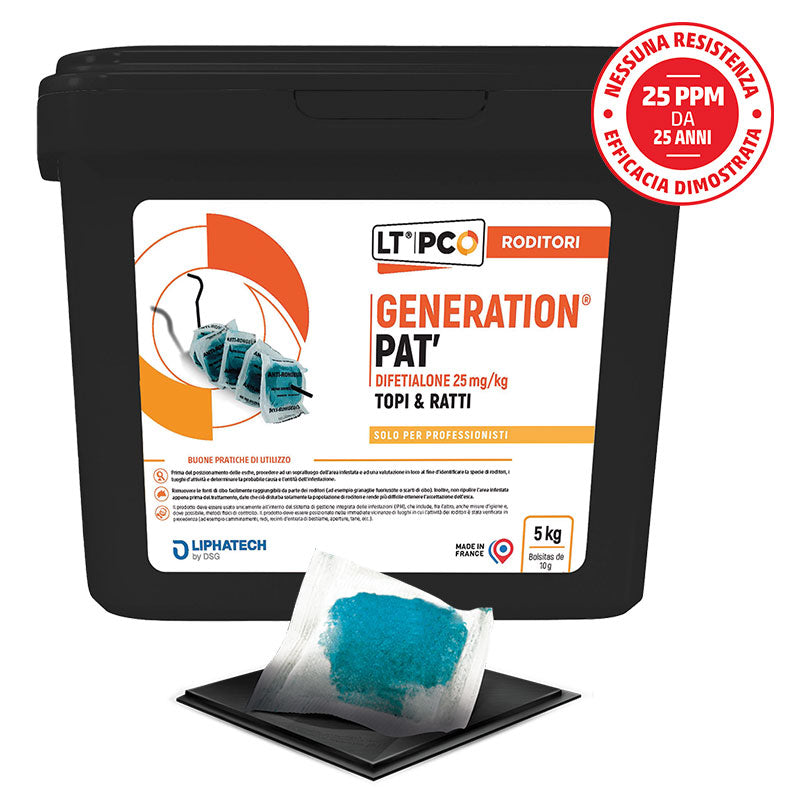 Esca rodenticida in pasta fresca per topi e ratti in bustine da 10 g Copyr Generation Pat 5 kg