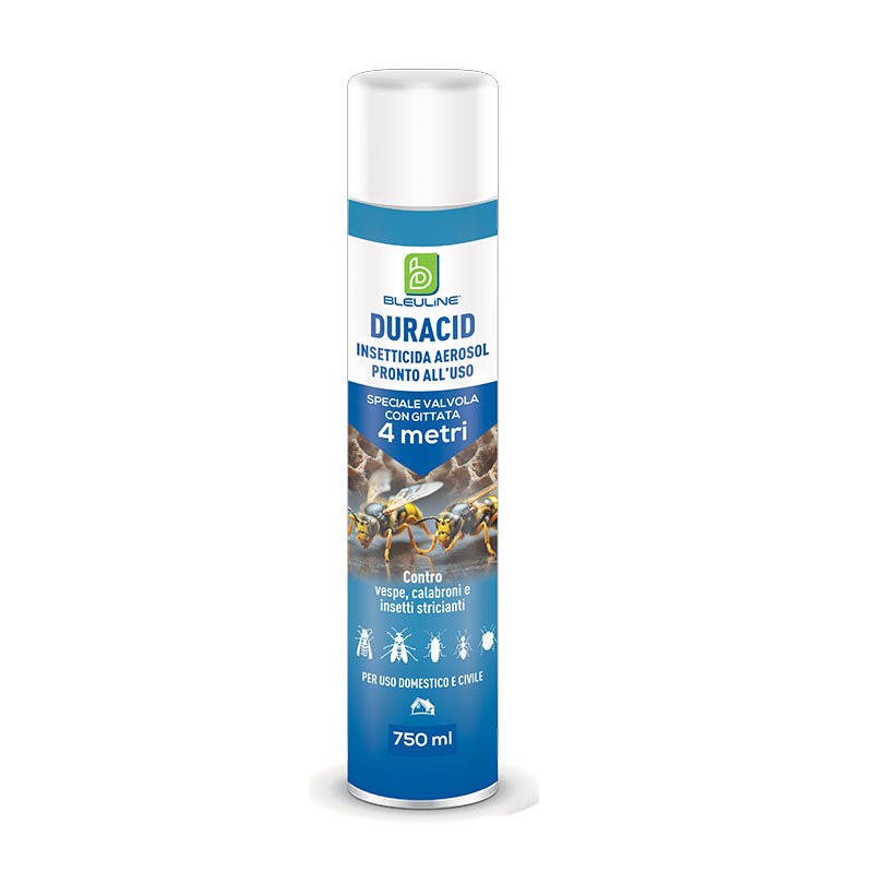 Insetticida spray a lungo getto per vespe e calabroni Bleu Line Duracid Vespe e Calabroni 750 ml