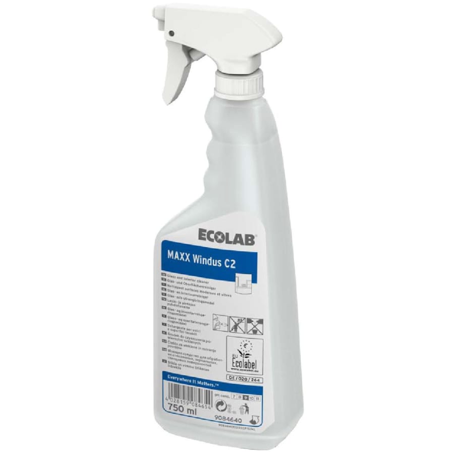Detergente Ecolabel per vetri e superfici Ecolab MAXX Windus C2 12x750 ml