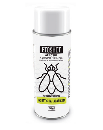 Insetticida aerosol per pulci, acari e zecche Etoshot 150 ml