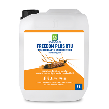 Insetticida liquido pronto all'uso per insetti volanti e striscianti Bleu Line Freedom Plus RTU 5 litri