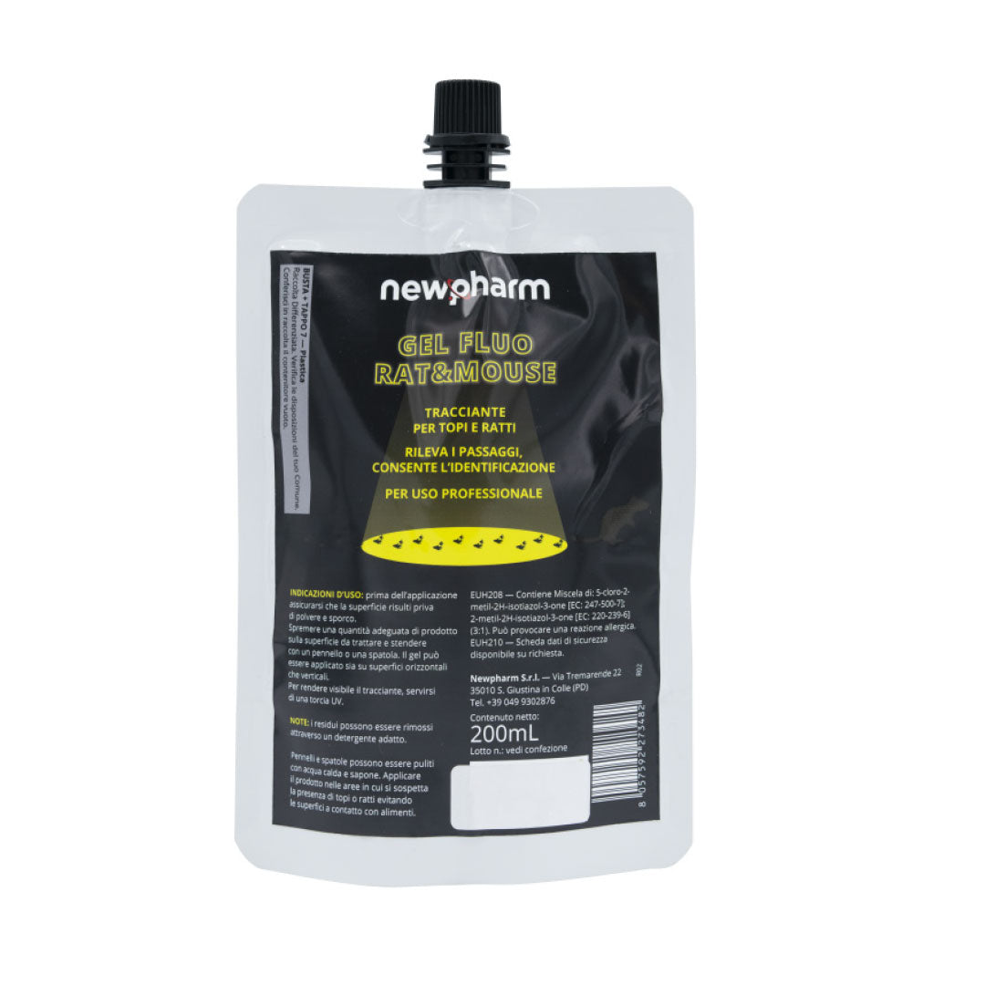 Esca tracciante non tossica per topi e ratti Gel Fluo Rat&Mouse 200 ml