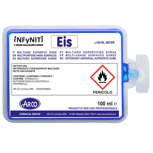 Pulitore multiuso autoasciugante in monodose superconcentrata Arco Chimica Infyniti Eis confezione 60 monodosi da 100 ml