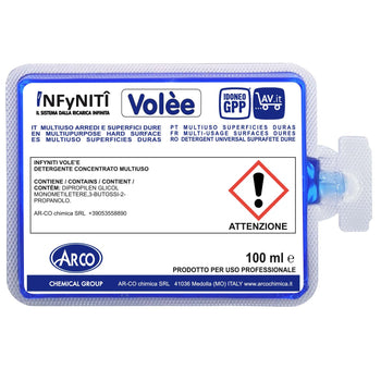 Pulitore multiuso autoasciugante in monodose superconcentrata Arco Chimica Infyniti Volée confezione 60 monodosi da 100 ml