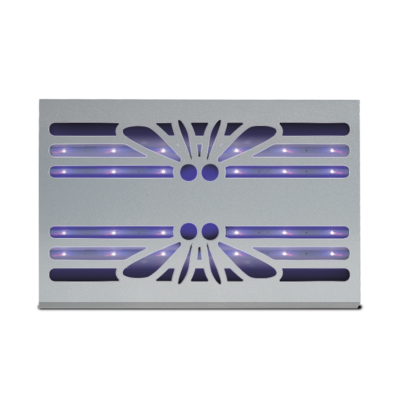 Lampada LED cattura insetti in metallo a quadruplo modulo Bleu Line Insettika 80