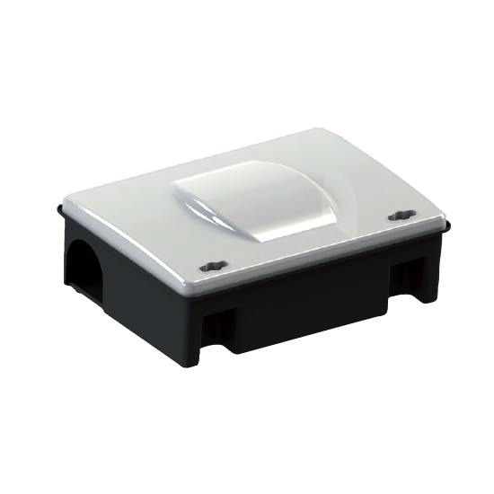 Erogatore di sicurezza per esche rodenticide con cupola Bleu Line IRT Box Rat UV Cupola trasparente