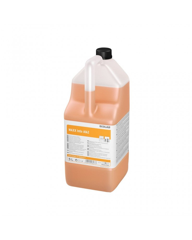 Detergente alcalino Ecolabel per sanitari e bagno Ecolab MAXX Into Alk2 2x5 litri