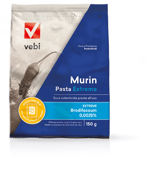 Isca rodenticida para controle de pragas para camundongos e ratos Vebi Murin Pasta Extreme 150 gr