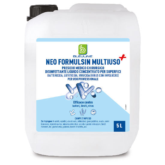 Disinfettante battericida levuricida e virucida multiuso Bleu Line Neo Formulsin Multiuso 5 litri
