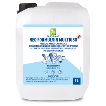 Disinfettante battericida levuricida e virucida multiuso Bleu Line Neo Formulsin Multiuso 5 litri