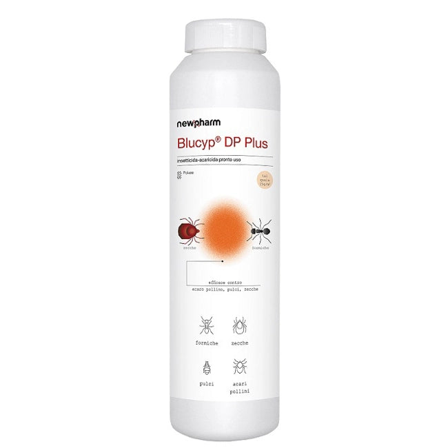 Insetticida acaricida in polvere pronto uso Newpharm Blucyp DP Plus 250 gr