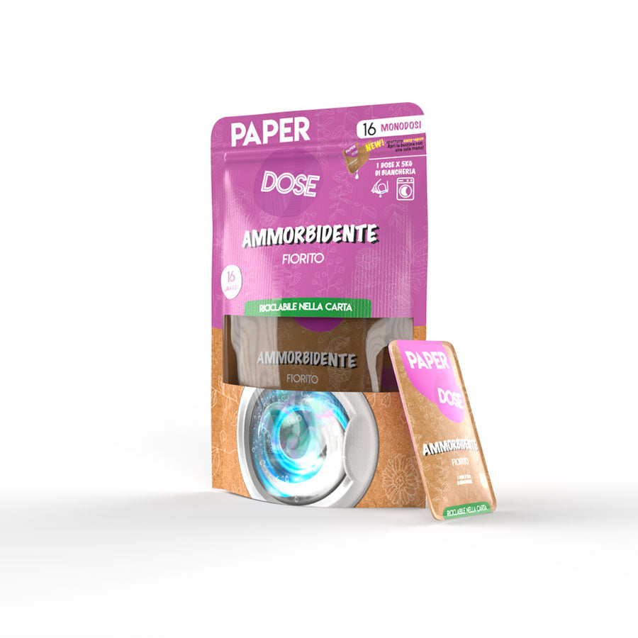 Ammorbidente in monodose riciclabile nella carta Arco Chimica Paper Dose Ammorbidente confezione 80 monodosi da 15 ml