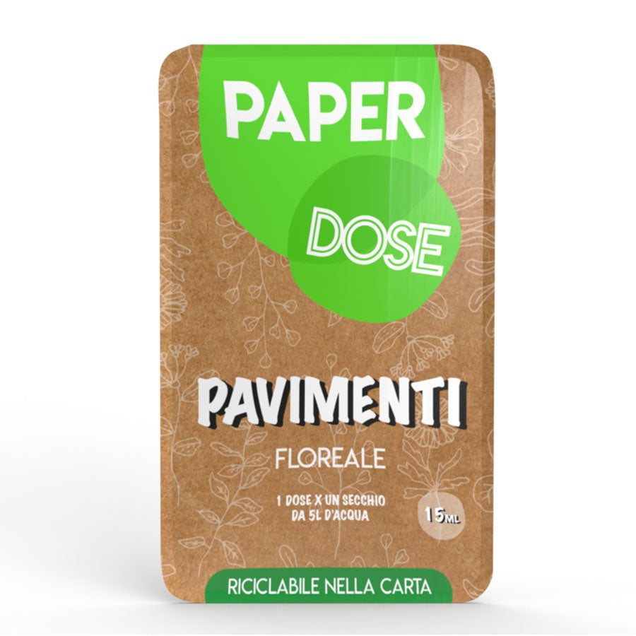 Detergente per pavimenti in monodose riciclabile nella carta Arco Chimica Paper Dose Pavimenti - Spring Flower confezione 80 monodosi da 15 ml