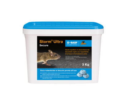 Esca rodenticida derattizzante per topi e ratti Basf Storm Ultra 3 Kg