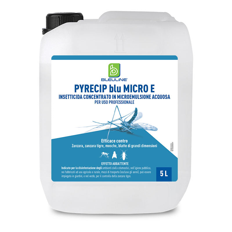 Insetticida in microemulsione acquosa per zanzare, mosche e blatte Bleu Line Pyrecip Blu Micro E 1 litro