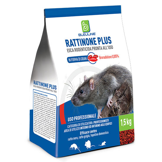 Esca rodenticida in grano per topi e ratti Bleu Line Rattinone Plus Grano 5 kg
