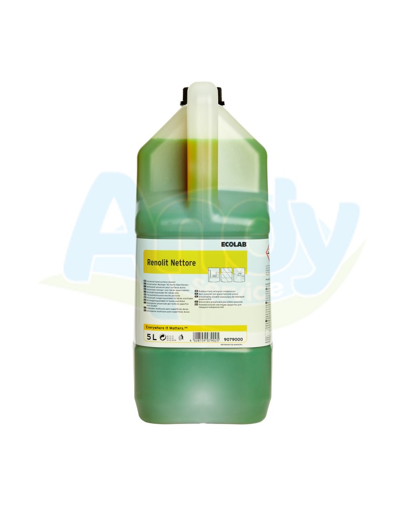 Sgrassante profumato a base ammoniacale per tutte le superfici Ecolab Renolit Nettore 5 litri