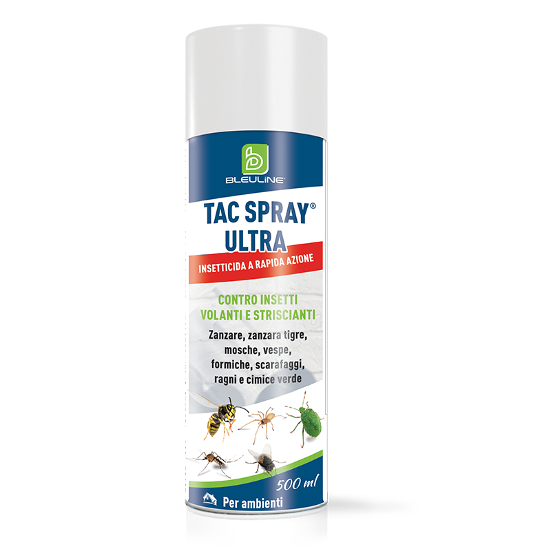 Insetticida spray autosvuotante per insetti volanti e striscianti Bleu Line Tac Spray Ultra 150 ml
