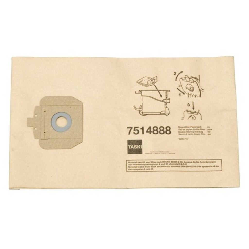 Sacco filtro in carta per vento 15S Diversey TASKI 10 pezzi