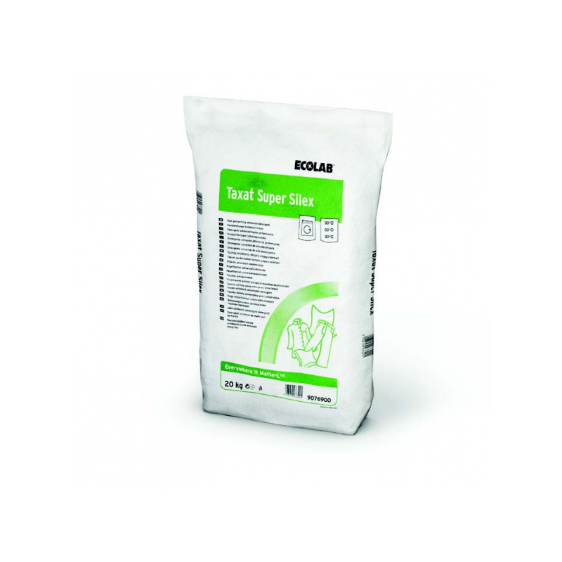 Detersivo in polvere atomizzato per lavatrice Ecolab Taxat Super Silex 20 kg