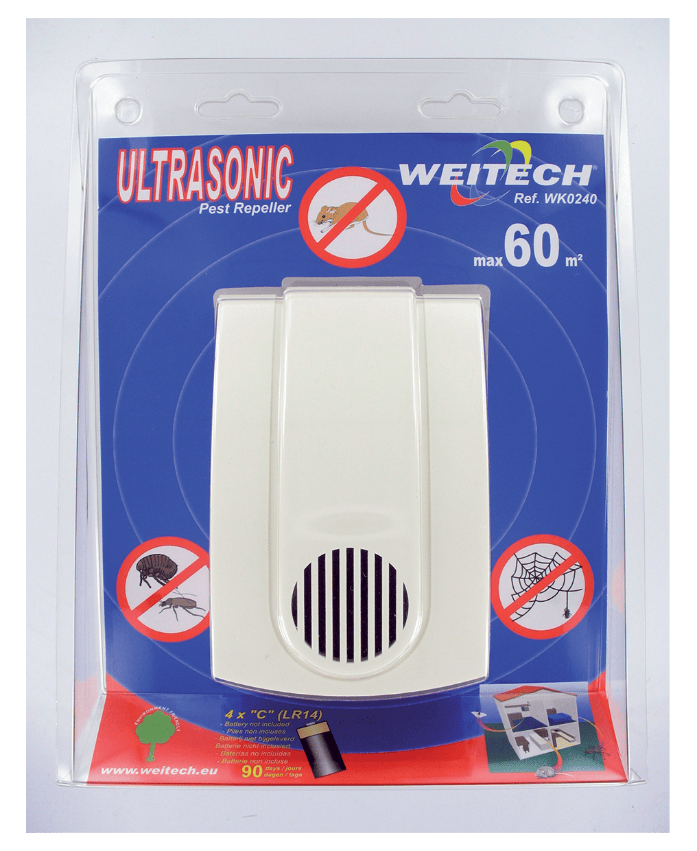 Dissuasore ad ultrasuoni per insetti striscianti Vebi Transonic 240